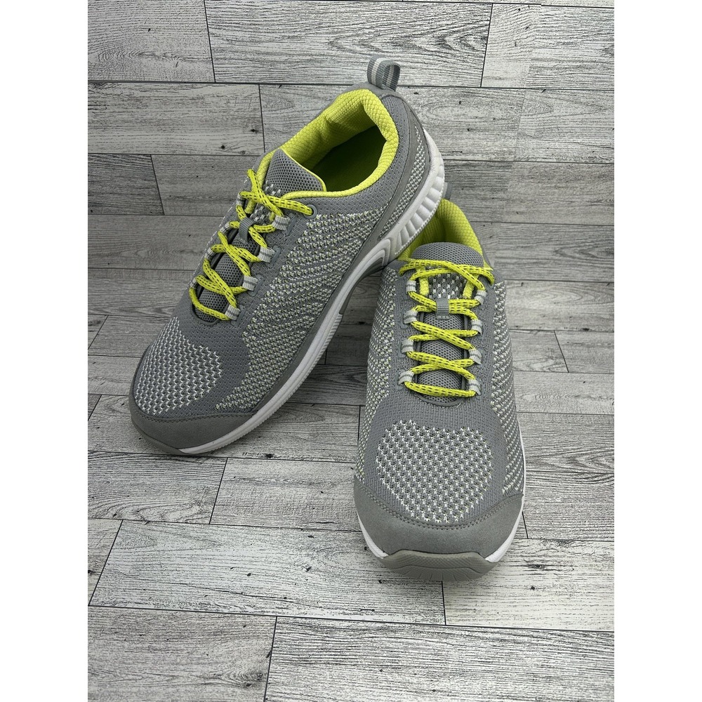 SUPERfeet Shoes Womens Size 11 X-Wide Gray Lime Green Athletic Walking Sneakers